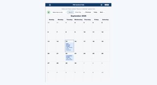 FM Central Calendar screen