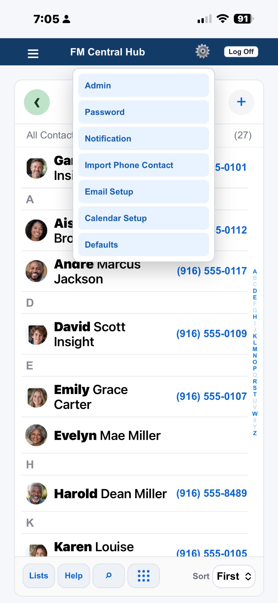 FM Central Notification setup on iPhone